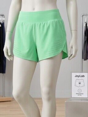 JoyLab Mint Green Athletic Shorts Perforated Detail (M) Athletic Running Sports